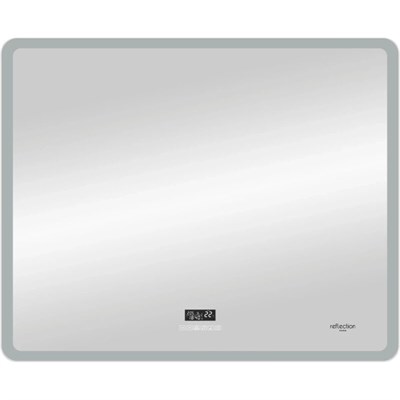 Зеркало Reflexion Party RF4717PT, 90 x 70 см, с LED-подсветкой, сенсорный выключатель, часы, цвет белый RF4717PT - фото 885210