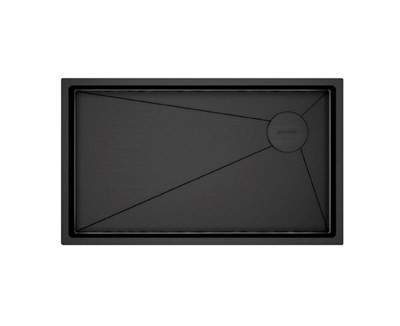 Мойка кухонная Paulmark Next-Skew-740, PM887444-GM, вороненая сталь PM887444-GM