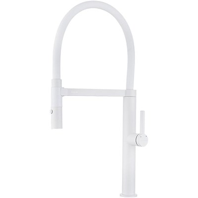 Смеситель Paulmark Leader Le214101-431 для кухонной мойки, с гибким изливом, цвет белый матовый Le214101-431