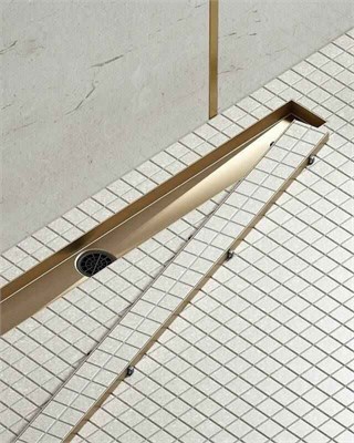 Душевой лоток Timo Drain System 100 DS230210/17 с решеткой Золото матовое / под плитку DS230210/17