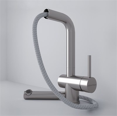 Смеситель Paulmark Dosse Do214418-SS для кухонной мойки, с выдвижным изливом, нержавеющая сталь Do214418-SS