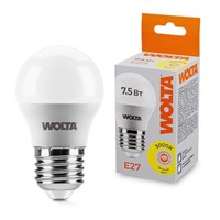 Лампа светодиодная Wolta E27 7.5Вт 3000K 25Y45GL7.5E27 wlt_25y45gl7.5e27