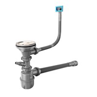 Сифон бутылочный IDDIS Optima Home 3.1/2x40мм, с выпуском, гофротрубой, отводом и переливом (900CVG1P10VD) 1474898