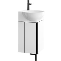 Тумба под раковину Aqwella Porto 45 POR0104WB угловая Белая Черная POR0104WB