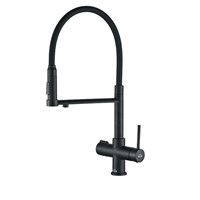 Смеситель для кухни Zorg Steel Hammer SH 2003 BLACK с гибким изливом, черный матовый SH 2003 BLACK