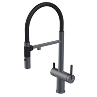 Смеситель Paulmark Gravity Gr213888-GM для кухонной мойки под фильтр, вороненая сталь Gr213888-GM