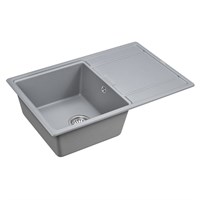 Мойка кухонная Paulmark Flugen PM217850-GRM, 78 см, кварцевая, серый металлик PM217850-GRM