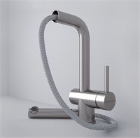 Смеситель Paulmark Dosse Do214418-SS для кухонной мойки, с выдвижным изливом, нержавеющая сталь Do214418-SS