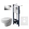 Комплект унитаза с инсталляцией AM.PM Sense IS48051.741700 с сиденьем Микролифт и клавишей смыва Хром IS48051.741700