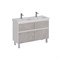 Тумба под сдвоенную раковину Lemark Combi 125 см, подвесная/напольная, корпус белый глянец, фасад бетон матовый, LM03C125T-Beton LM03C125T-Beton