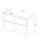 Тумба под сдвоенную раковину Lemark Buno 125 см, подвесная/напольная, планка серая матовая, цвет белый глянец, LM04B125T LM04B125T