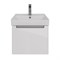 Тумба под раковину Lemark Buno mini 50 см, подвесная, планка серая матовая, цвет белый глянец, LM05BM50T LM05BM50T