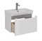 Тумба под раковину Lemark Buno mini 60 см, подвесная, планка серая матовая, цвет белый глянец, LM05BM60T LM05BM60T
