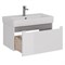 Тумба под раковину Lemark Buno mini 80 см, подвесная, планка серая матовая, цвет белый глянец, LM05BM80T LM05BM80T