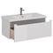 Тумба под раковину Lemark Buno mini 100 см, подвесная, планка серая матовая, цвет белый глянец, LM05BM100T LM05BM100T