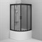 W90G-401A090BT Душевое ограждение Gem Deep 1/4 Rond 90x90 стекло прозрачное, профиль черный матовый, W90G-401A090BT