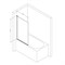 W90BS-D080-140BT Gem Шторка на борт ванны 80х140, поворотная, профиль черный мат, стекло прозрачное W90BS-D080-140BT